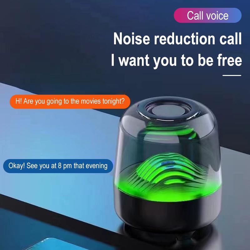 Светодиодная мультиколорная ambient-колонка с TWS-сопряжением – Портативная Bluetooth-аудиосистема со слотом для TF-карты для рождественского декора