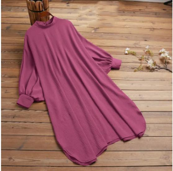 2023 Women's Solid Color Plus Size Loose Casual Long Sleeve Pullover