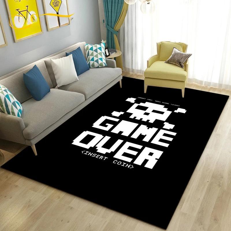 Cartoon Gamer Game Controller Carpet For Living Room Non Slip Parlour Sofa Large Area Rug Bedroom Kid Play Room Floor Mat