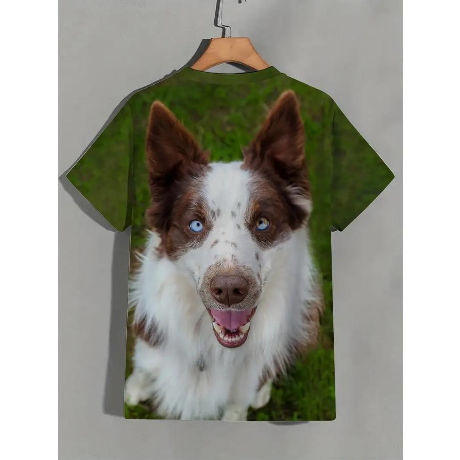 Мужская футболка с круглым вырезом и коротким рукавом с забавным принтом собаки, удобная и универсальная, для лета