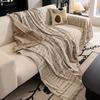 Couple Position Modern Throw Color Block Blanket Cover   Camping Picnic Stripe Mat Throw Blankets Living Room Sofa