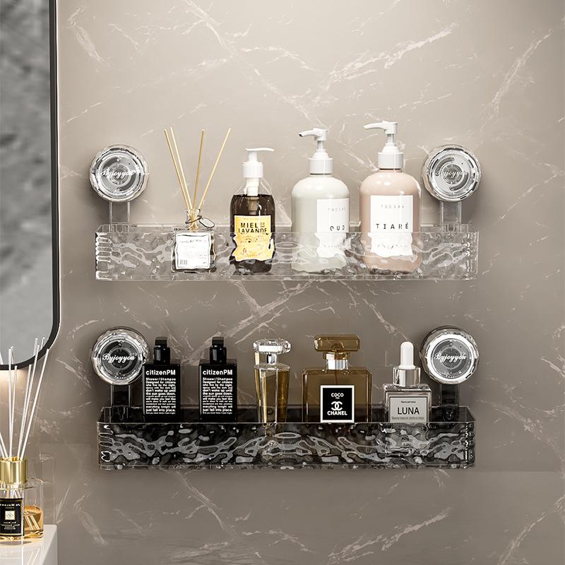 Полка для ванной на присосках без сверления - Настенная, Гофрированная стойка для хранения в ванной комнате