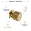 Piece Knobs for Cabinets– Modern Aluminum Drawer Knob for Kitchen, Wardrobe, Cupboard, and Home Furniture (PVD Gold Finish)