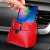 Сумка для хранения автомобиля, вентиляционное отверстие, приборная панель, аккуратный подвесной кожаный органайзер, коробка, держатель для очков, держатель для телефона, органайзер для хранения, автомобильные аксессуары