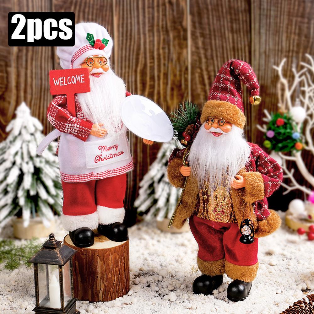 2026 Santa Claus Plush Figurine New Year Gift Christmas Tree Decoration 30cm Home Party Supplies Figure Xmas Ornaments