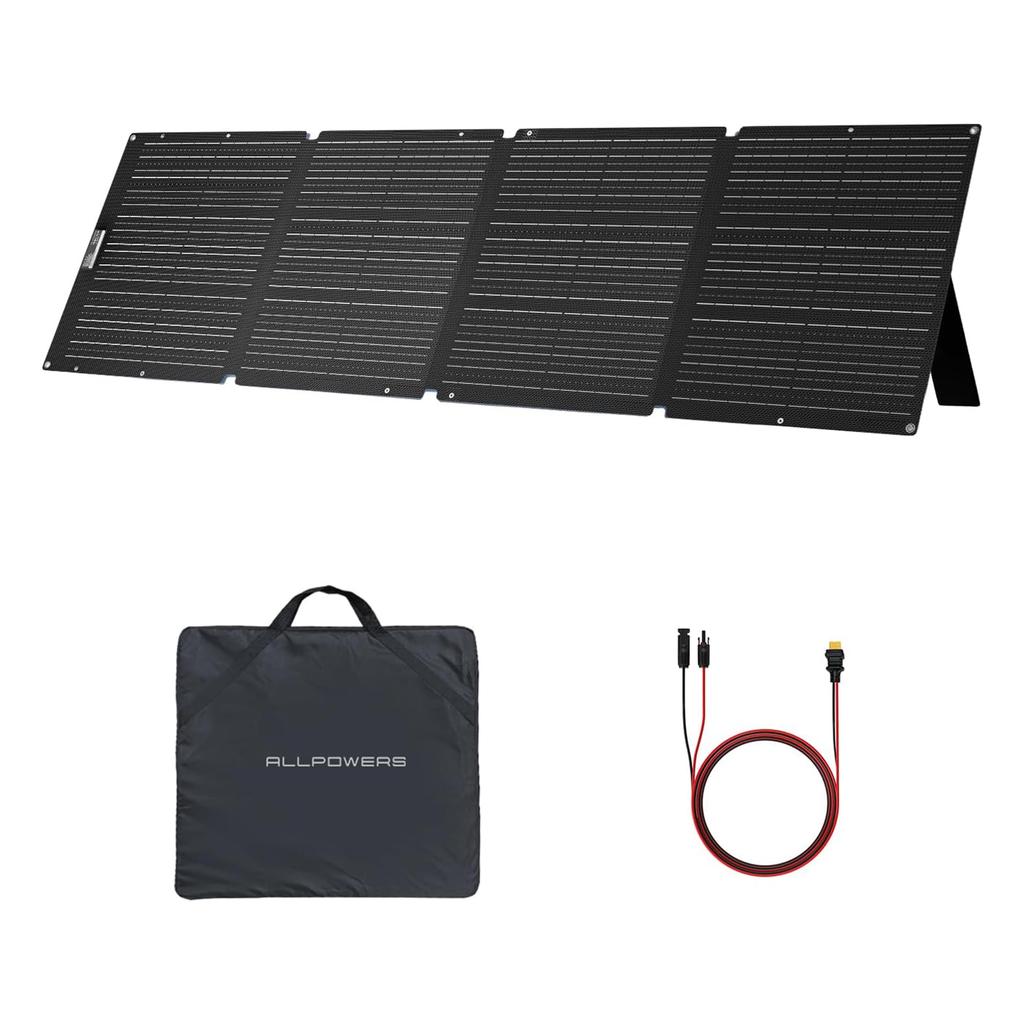 ALLPOWERS SE200 200 Вт Солнечная панель, Складная солнечная панель с регулируемой подставкой, Водонепроницаемое (IP68) ETFE Солнечное зарядное устройство для электростанции