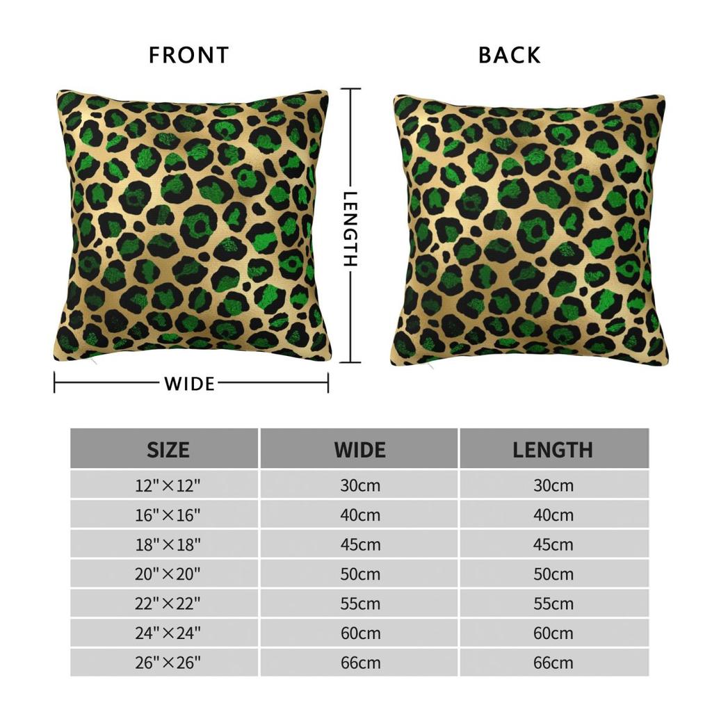 Emerald Green Leopard Print Square Pillowcase Cushion Cover Pillow Case Throw Pillow Cover For Home Sofa Living Room