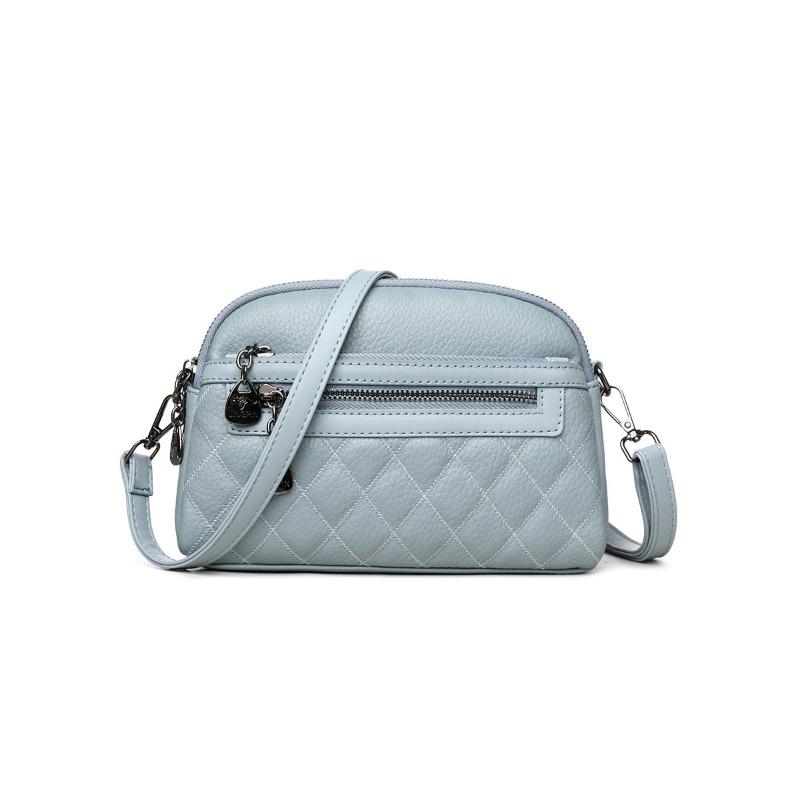 Текстурированная вышивка ромбом, простая мягкая кожа, средняя сумка для мамы, маленькая квадратная сумка, новая модная универсальная сумка через плечо