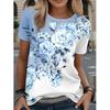 Fashion Flower Floral T-Shirts 3D Print Women New O-Neck Short Sleeves T Shirt Streetwear Y2k Harajuku Tees Tops Female Clothing