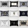 Nordic Gold Black and White Marble Geometric Long Strip Pillow Case Car Office Waist Pillow Waist Cover