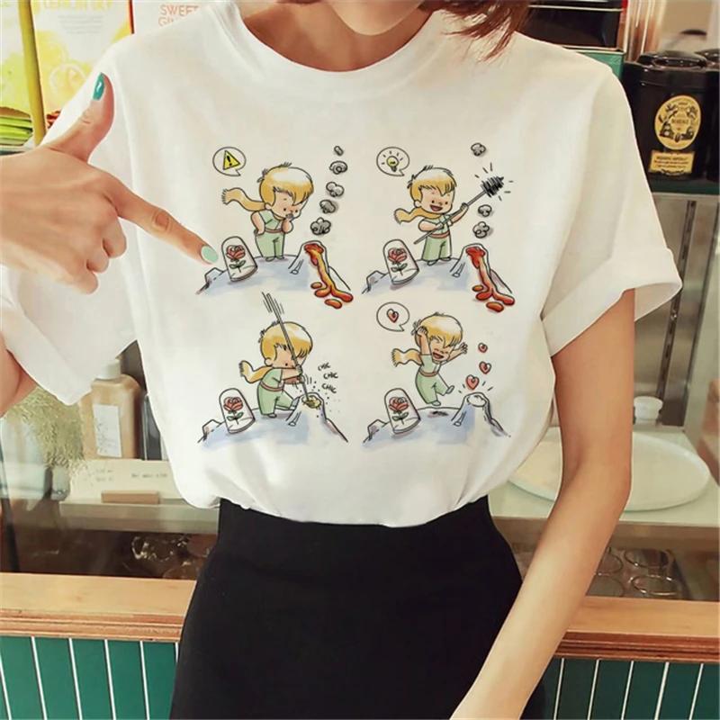 T Shirt Anime Women's T-shirt Short Sleeve The Little Prince Tee Women Harajuku Tshirt Girl Clothing
