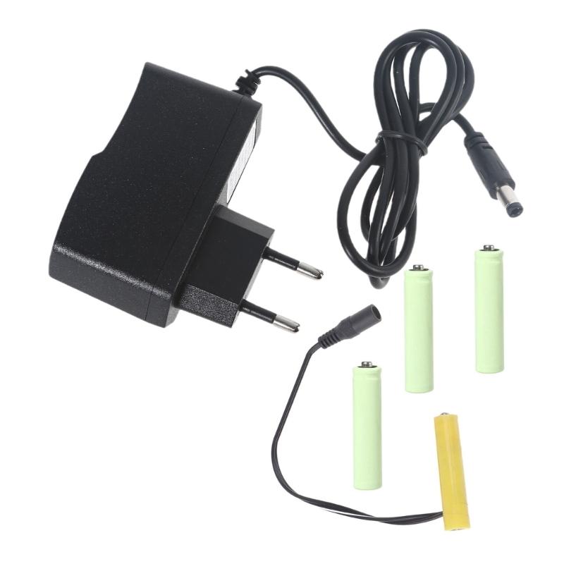 6V LR3 AAA Dummy Battery AAA Battery Eliminators Cable Replace 4Pcs 1.5V AAA Batteries for LED Light Toy Remote Control