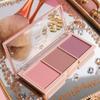 Milk Tea Blush Peach Palette Face Mineral Pigment Ball Blusher Powder Makeup Contour Shadow with Brush 3i, 02 с кистью