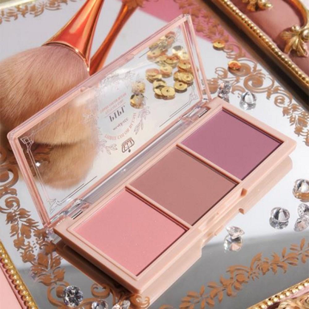 Milk Tea Blush Peach Palette Face Mineral Pigment Ball Blusher Powder Makeup Contour Shadow with Brush 3i, 02 с кистью