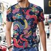 Винтажная мужская футболка с 3D принтом и короткими рукавами с рисунком дракона, тотемная уличная одежда, молодежная летняя верхняя мужская одежда больших размеров