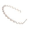 Lady Wavy Headband Non-slip Shiny Rhinestone Faux Pearl Narrow Band Anti-rust Hair Decoration Elastic Party Prom Lady Hair Hoop Hair Accessories