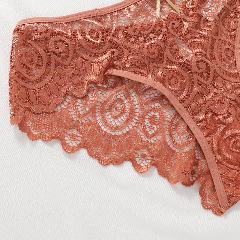 Women Panties 2pcsset Sexy Cinoon Lace Underwear Lowwaist Briefs Hollow Out G String Underpant Transparent Female Lingerie