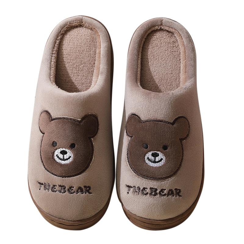 Fashion Comwarm Indoor Warm Plush Slippers For Women Men Winter Fashion Furry Slippers Flully Cotton Slides Home Non-Slip Bedroom Shoes