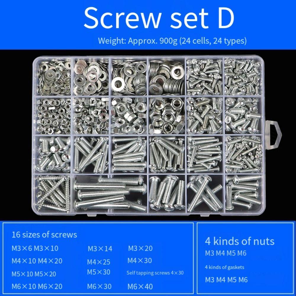 Винт с крестообразным шлицем и круглой головкой Винты Гайки Болты Комплекты Прокладки Винт с внутренним шестигранником Болт Гайка Шайба Комплект Дом