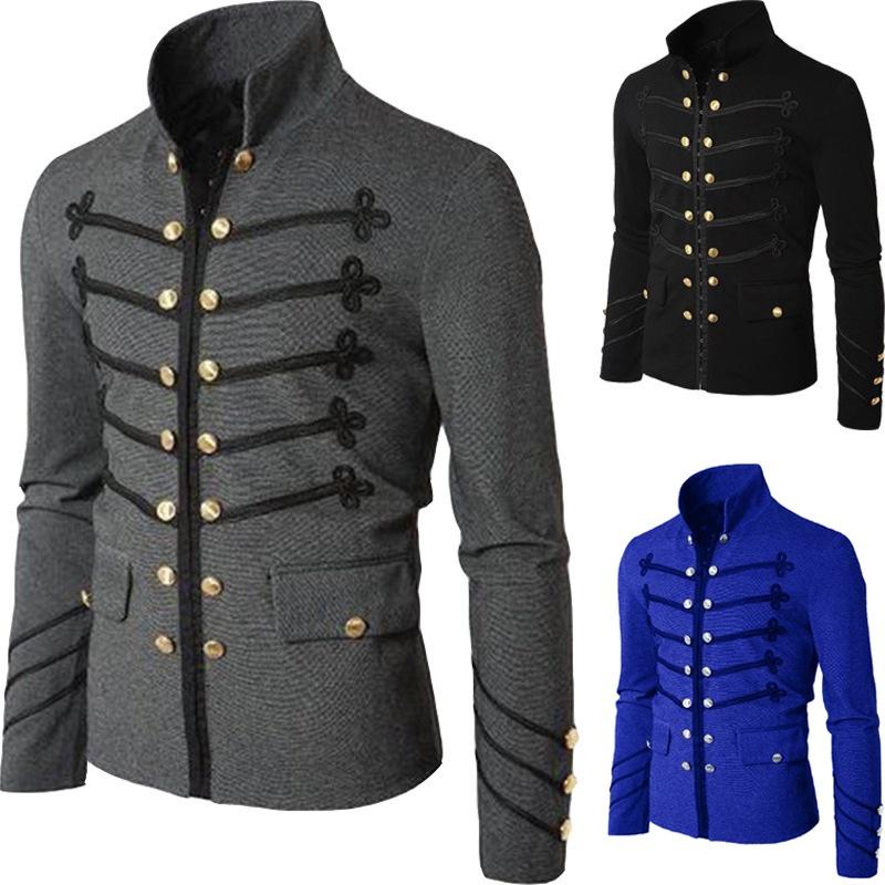 Fashionable Men's Double Breasted Medieval Jacket Perfect For Halloween Parties