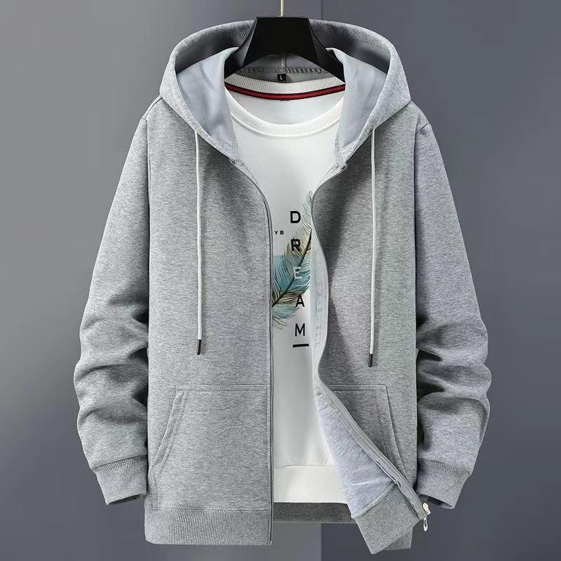 Autumn Men's Large Size Solid Color Hooded Sweatshirt