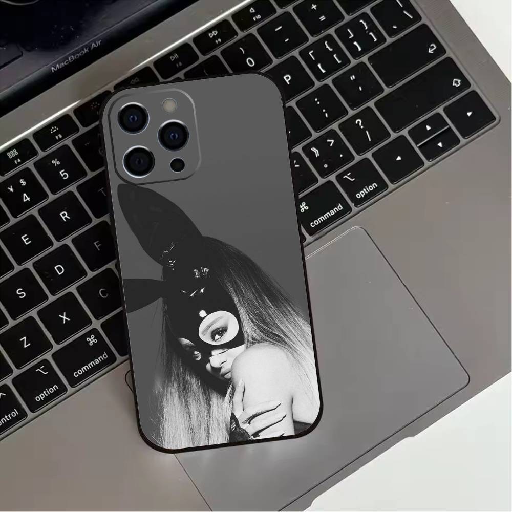 Ariana Grandes Phone Case For iPhone 17,16,15,14,13,12,11 Plus,Pro Max,XS,Soft Silicone Black Cover