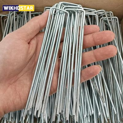Садовые скобы U-типа, прочные штыри для ограждения, штыри для дерна, оцинкованные садовые колья, шипы для удержания барьера от сорняков, почвопокровные покрытия