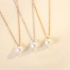 Small Bulb Pearl Necklace Women's Fashion Retro Geometric Personality Triangular Pearl Pendant Necklace Gift