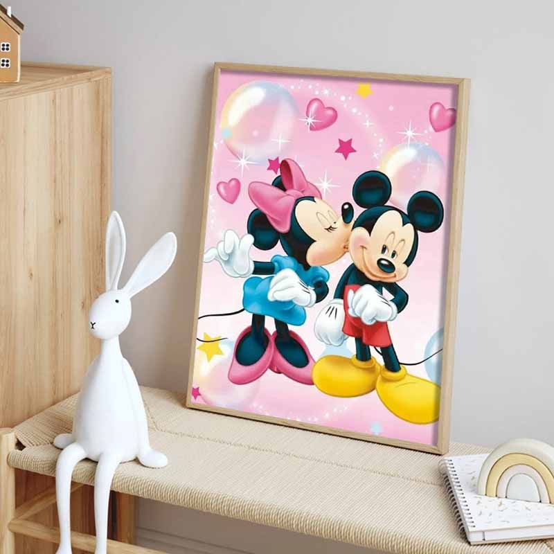 Disney Алмазная живопись Микки и Минни целуются Тема Иллюстрация Милый DIY Мозаика из страз Набор для вышивания крестиком Вышивка Подарок, Декор для дома