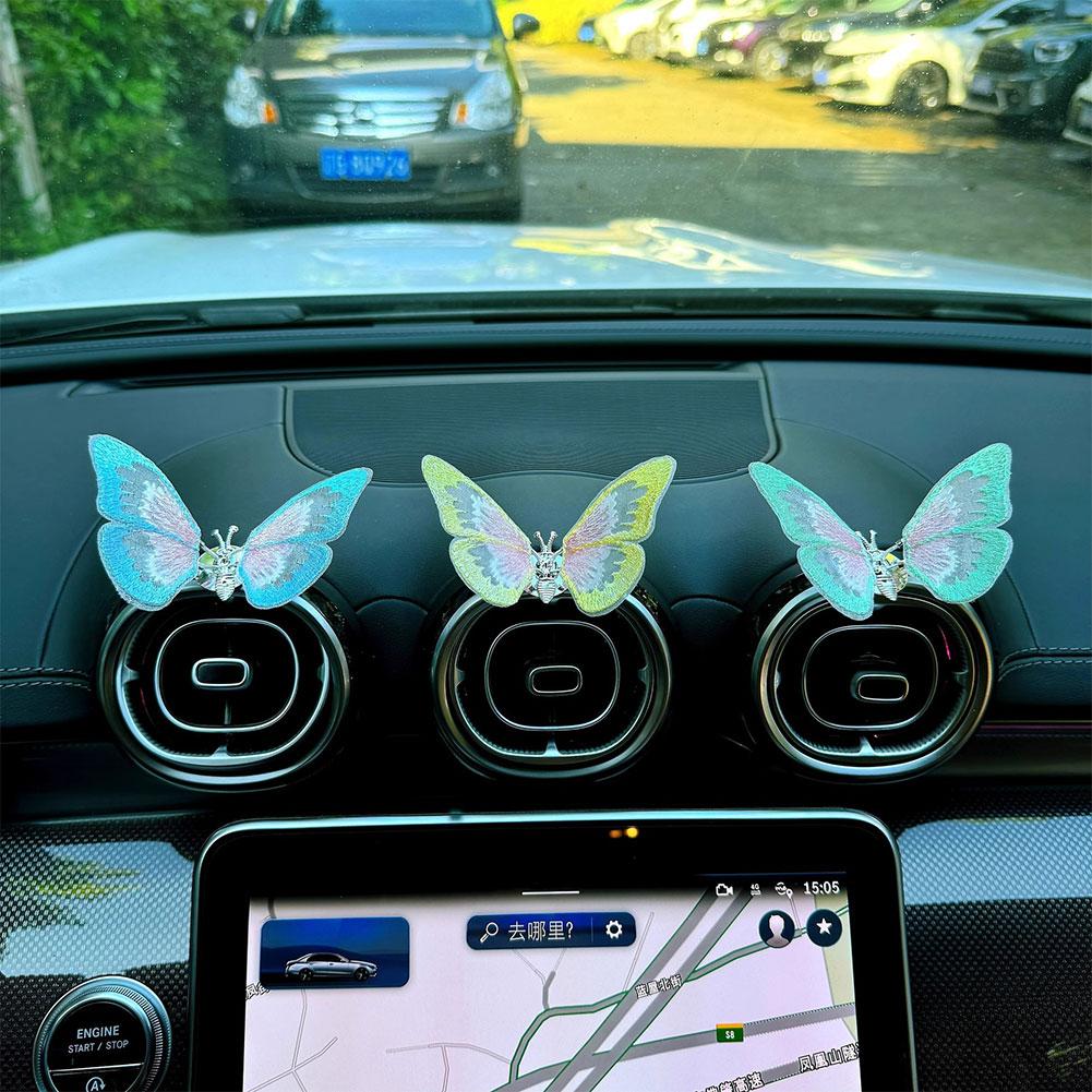 Butterfly Vent Clip Cute Fluttering Butterfly Trinket For Vehicle Center Console Car Refreshing Ornament That Spreads Aroma And