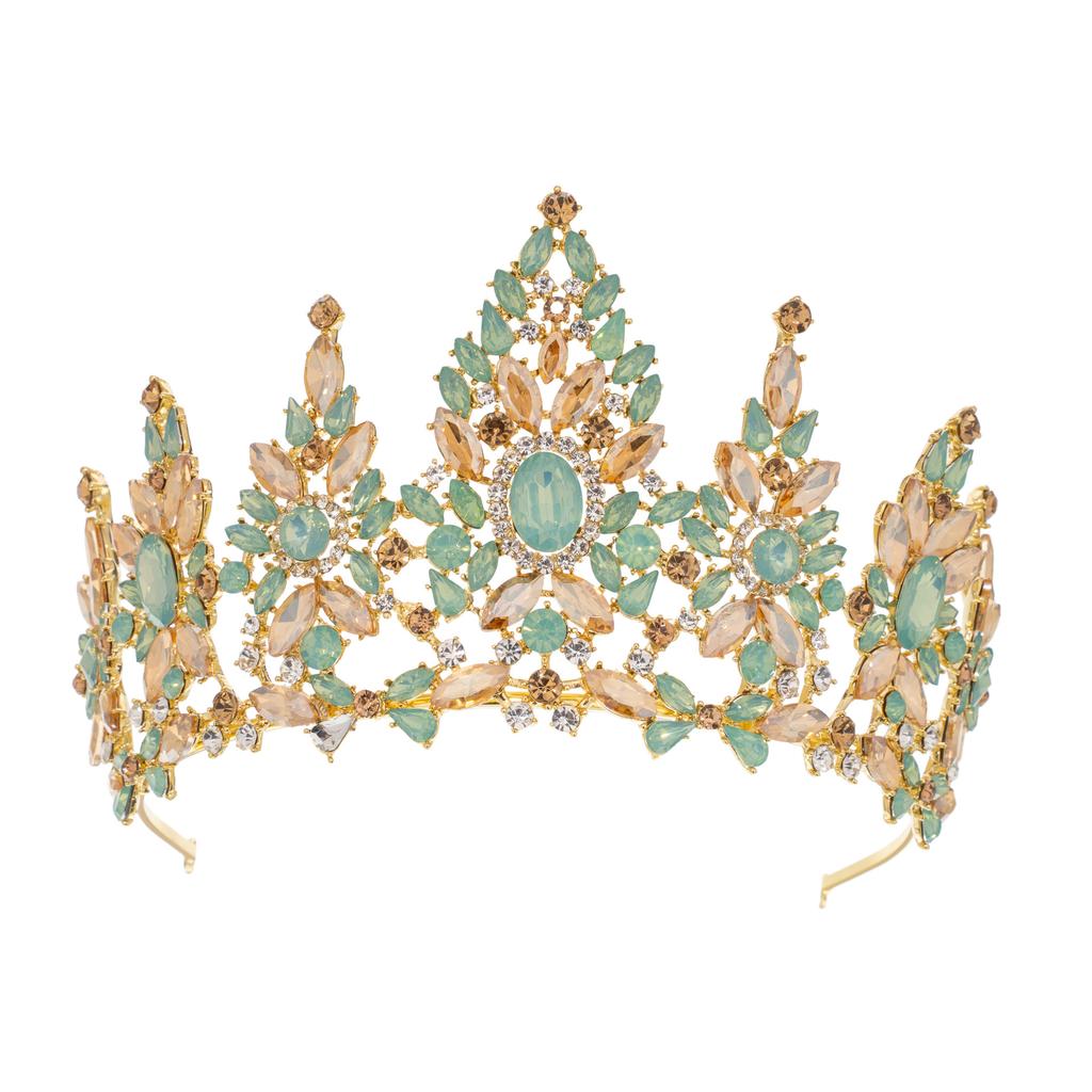 Барокко Европейский и Американский Конкурс Красоты Свадебная Корона Тиара Сплав Кристалл Свадебная Повязка на Голову Аксессуары для Волос Корона