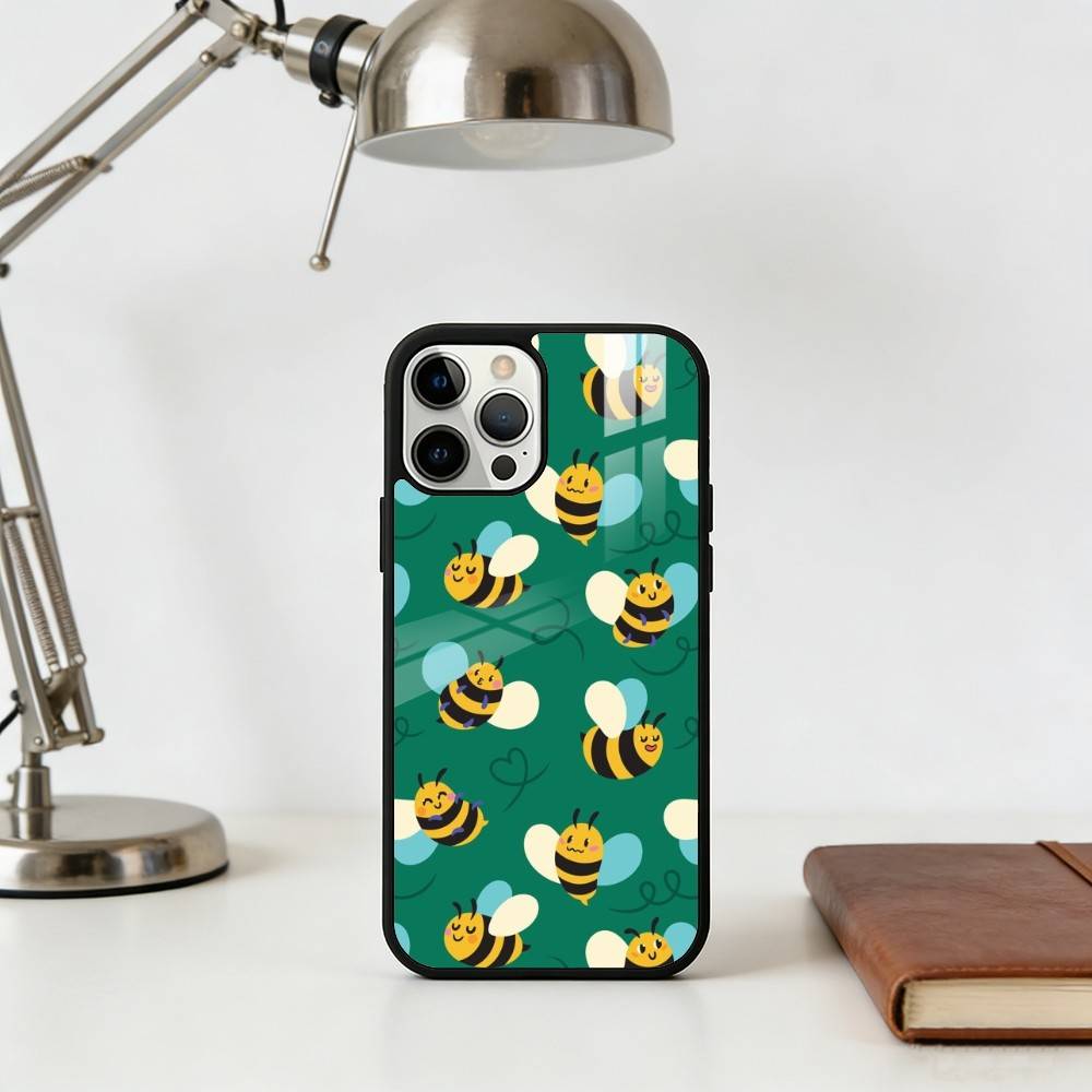 C-Cute cartoon bee Phone Case For iPhone 14,16,15,13,17,12,Plus,Pro,Max Magnetic For Magsafe Frosted Cover
