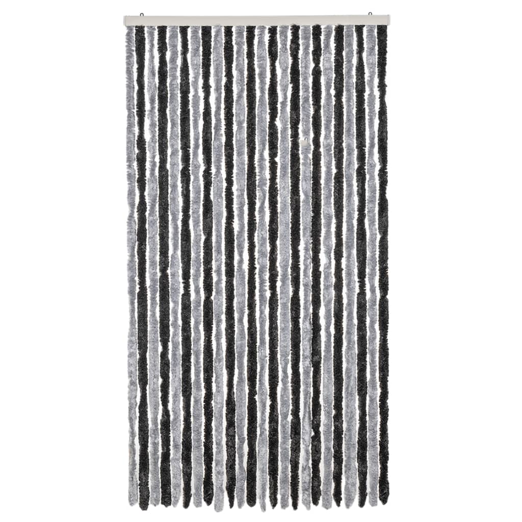 Fly Screen Curtain Grey and Black 100x200 cm Chenille