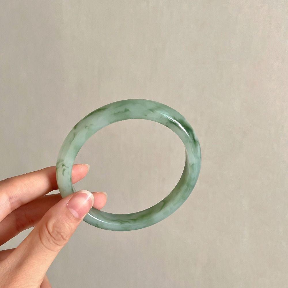 Minimalist Resin Bangles Geometric Retro Hand Ring Unique Chunky Bracelets Girls Gift