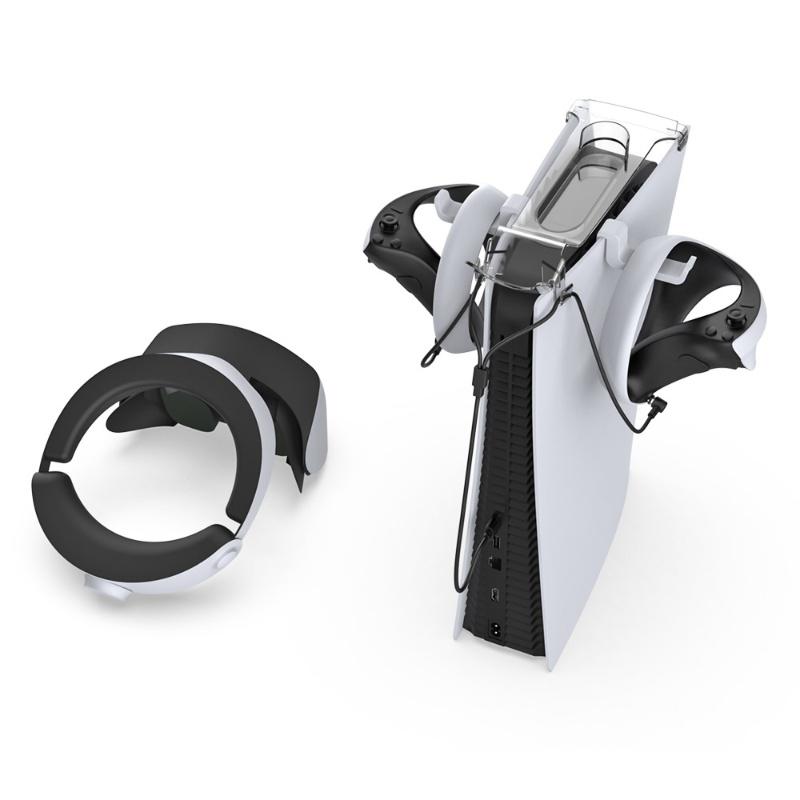 TP5-2523 Магнитный кабель для зарядки USB Type-C 2 в 1 со стойкой для Playstation VR2 и двумя держателями для наушников