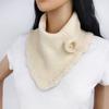 Solid Color Wavy Edge False Collar Crochet Flower Neck Warmer Fashion Women Knit Triangle Scarf