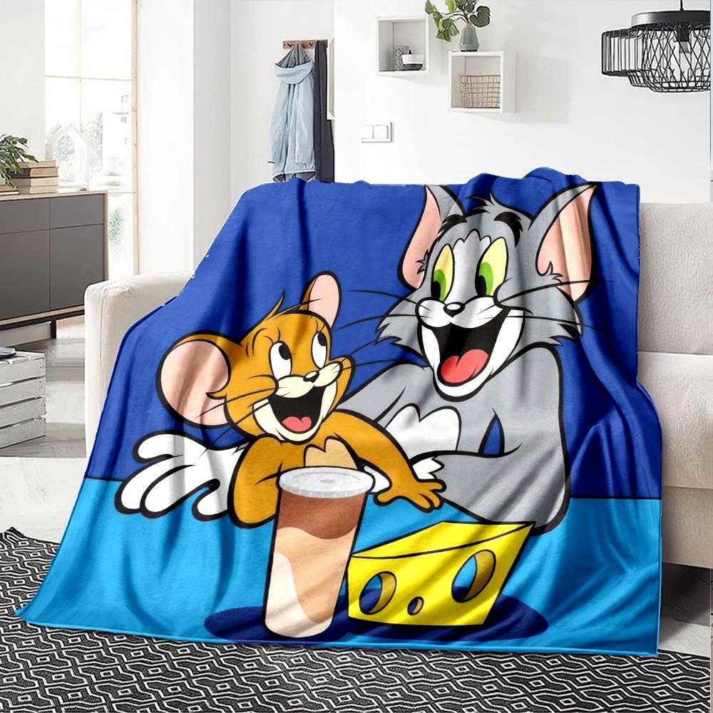 Tom Jerry'S Cheese Adventure Flannel Blanket Super Soft Warm Cozy Blanket For Sofa Bed Office Travel Allseason Home Decor Gift
