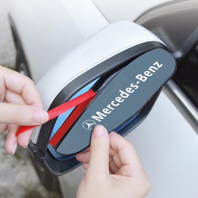 2Pcs Car Rear View Side Mirror Rain Board Sun Visor Eyebrow Guard For Mercedes Benz W204 W212 W176 GLC CLA GLA E C G M R S Class AMG Car Accessories