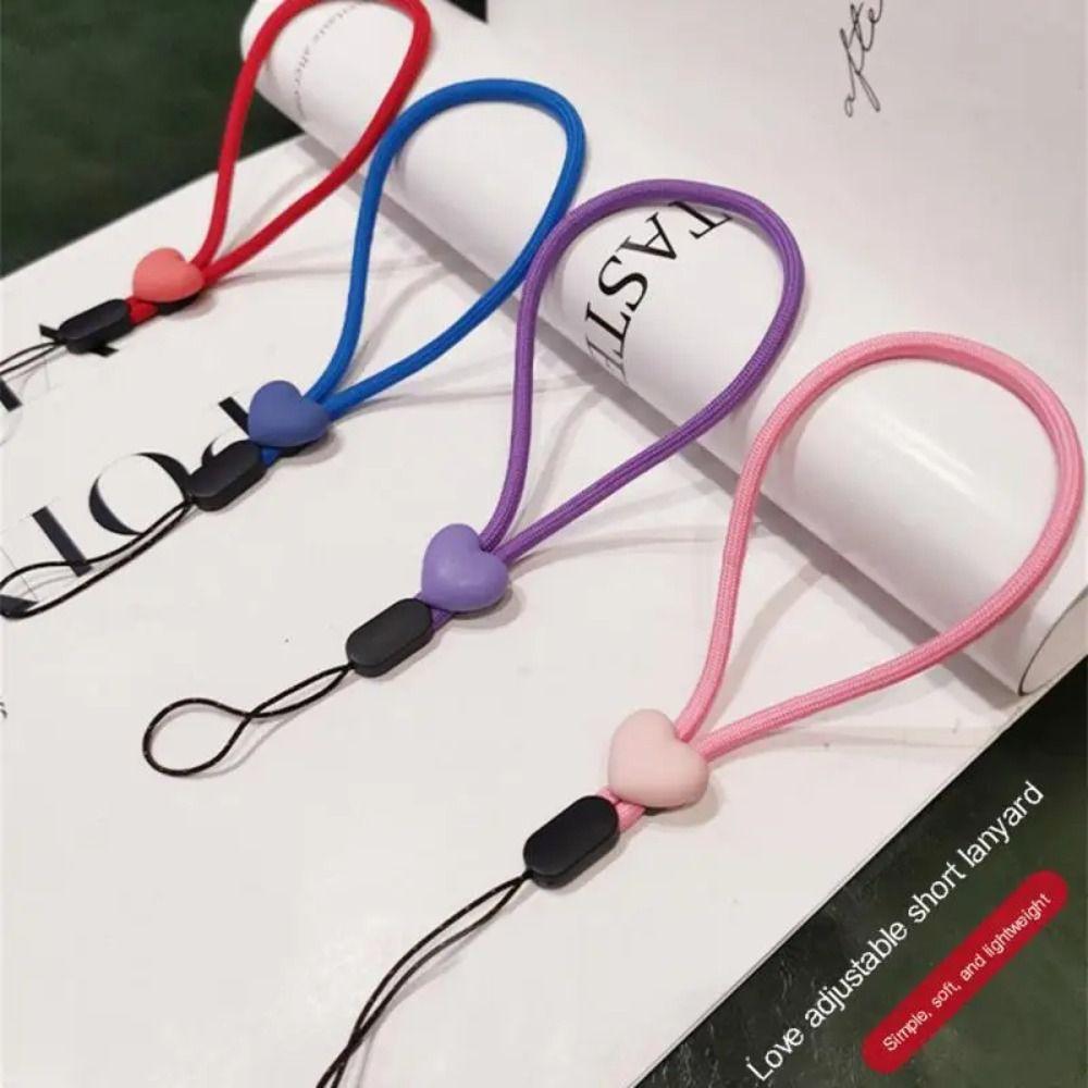 Adjustable Elastic Mobile Phone Lanyard Love Short Wrist Strap Cute Mobile Phone Phone Strap Phone