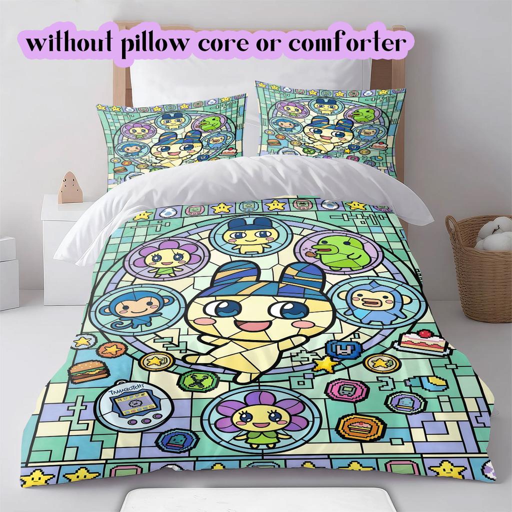 Nostalgic Tamagotchi Printed Duvet Cover Bedding Set, Relive the Fun, Various Sizes Available