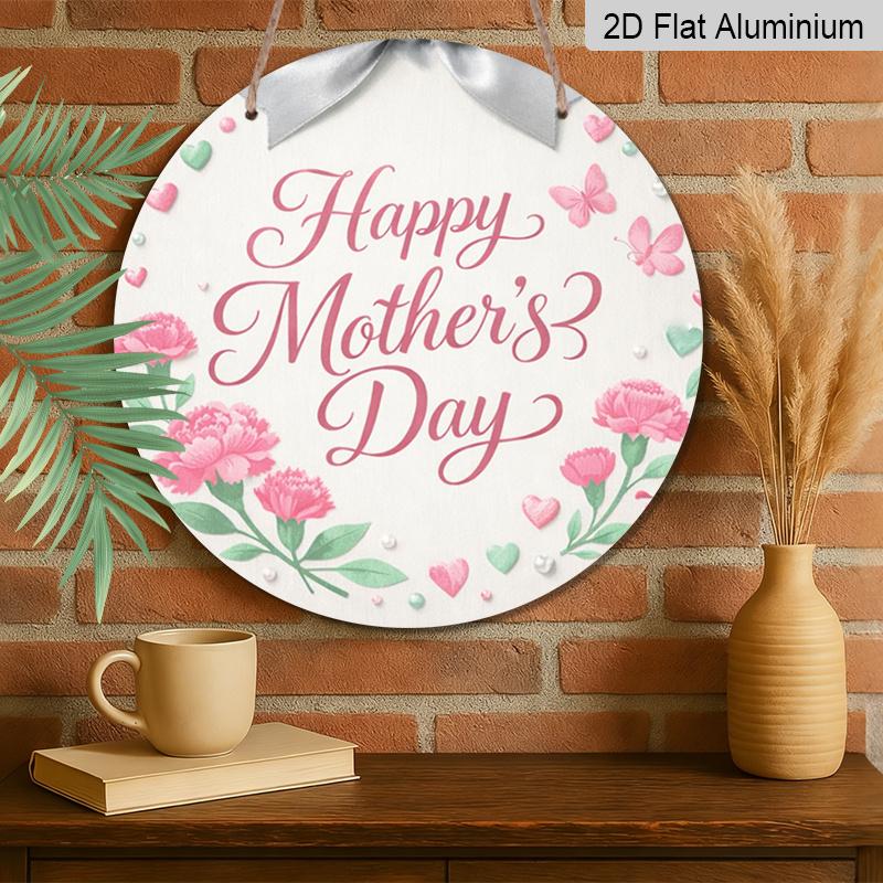 2D Flat, Aluminum Metal Sign Mother's Day Commemorative Plaque - an Elegant And Heartfelt Gift with "for Mom" Inscription, 20X20Cm(7.87Inch) Desktop