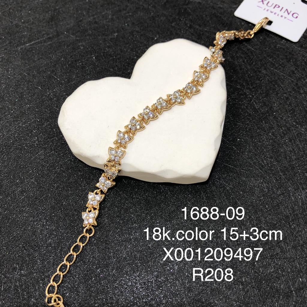 XUPING Jewelry Iced Out Synthetic CZ Colorful Gemstone Artificial Stone Clasp Gold Color Plated Pink Women Heart Tennis Bracelet