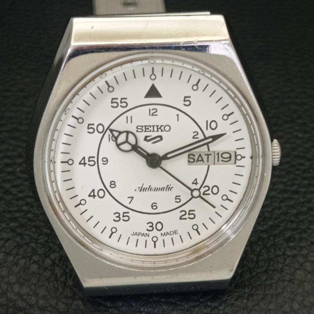 ВИНТАЖНЫЕ МУЖСКИЕ АВТОМАТИЧЕСКИЕ ЧАСЫ SEIKO 5 ЯПОНИЯ С БЕЛЫМ ЦИФЕРБЛАТОМ a701327-5