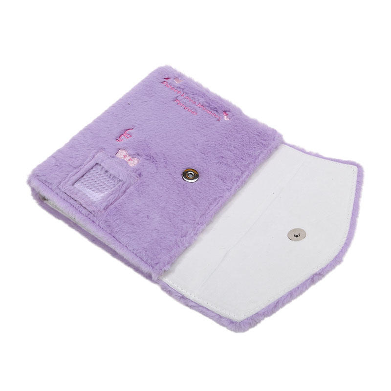 Милый вышитый плюшевый фотоальбом-держатель для карточек, трехдюймовая маленькая папка для хранения карточек без внутренних страниц