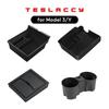 Для модели Tesla 3 Y, скрытый ящик для хранения, подлокотник на центральной консоли автомобиля, передний и задний флокированный многослойный сетчатый органайзер, выдвижной контейнер