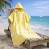 Stripe Patchwork Hooded Beach Towel Sand-proof Bath Towel Wetsuit Changing Surf Poncho Diving