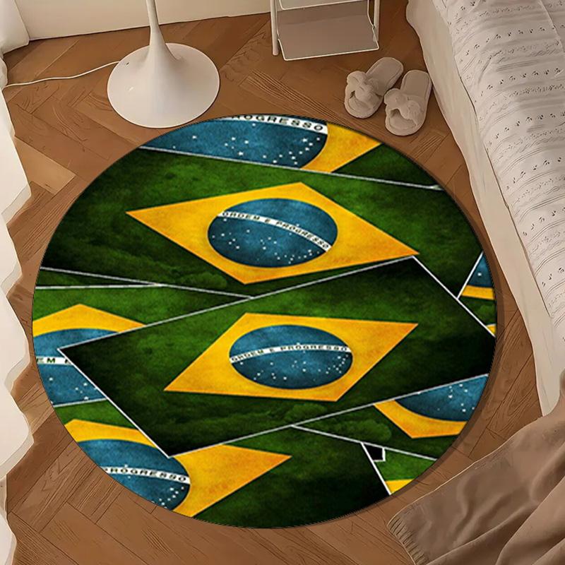 1PC rug Brazil Artwork Round mat Home Decor, Chair rug For livingroom,Bedroom, doormat home decor Birthday Gift Christmas Gifts