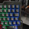 RGB Игровая Клавиатура Одноручная Мини USB Ультратонкая Проводная 35 Клавиш Одноручная Клавиатура с Подсветкой Для Компьютера ПК Ноутбука