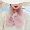 83x13cm Plush Material Accessories Pearl Design Comfortable Scarf Elegant Neckband Versatile Solid Color Fur Collar Multi-Color