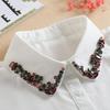Vintage White Woman Fake Collar Black Crystal Lady Detachable Collar Shirt Neckwear False Collar With Beads Clothing Accessories
